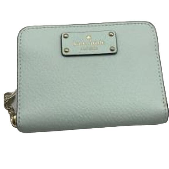 KATE SPADE Pebble Leather Pale Green Keychain Wallet, EUC - Picture 7 of 11